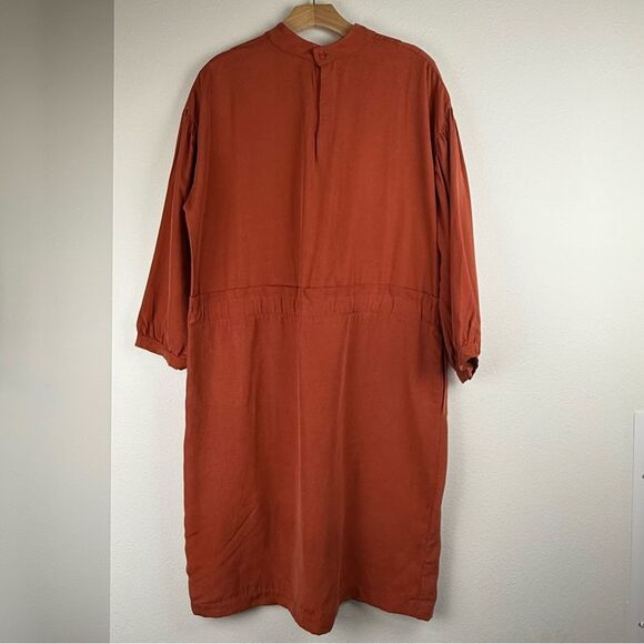 Eve Gravel Rust Sonora Dress Tie Waist Womens Size Medium Pockets - Picture 8 of 14